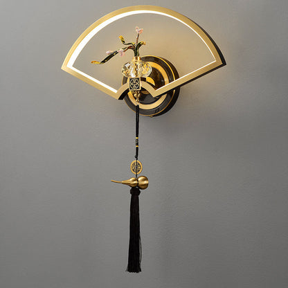 Chinese Copper Magnesium Acrylic LED Wall Sconce Lamp
