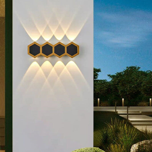 Outdoor Combination Black Gold LED Wall Sconce Lamp