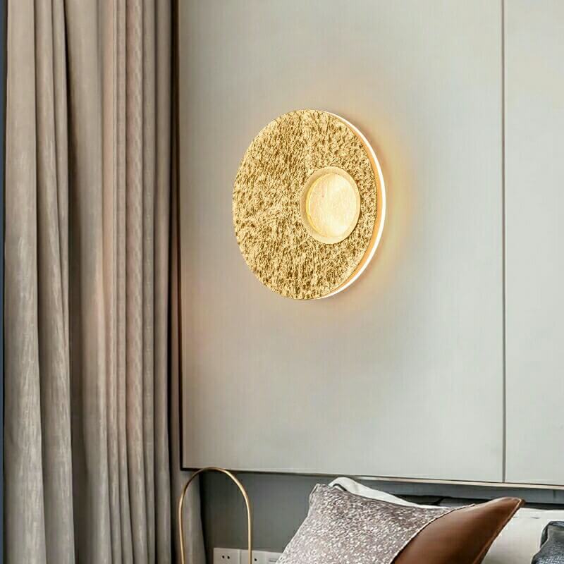 Nordic Round Resin Gold Foil Hardware LED Wall Sconce Lamp
