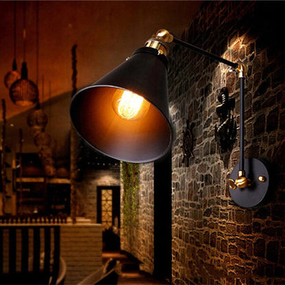 Wrought Rocker Telescopic Folding 1-Light Wall Sconce Lamp