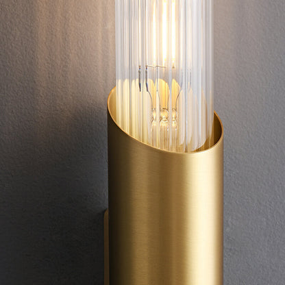 Retro All Copper Long Bar Design 2-Light Wall Sconce Lamp