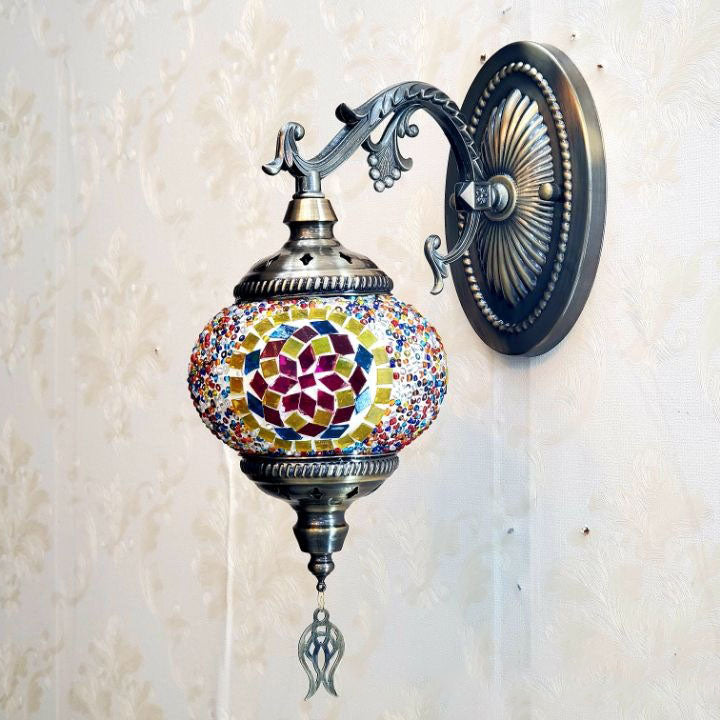European Exotic Cracked Glass 1-Light Wall Sconce Lamp