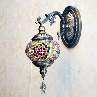 European Exotic Cracked Glass 1-Light Wall Sconce Lamp