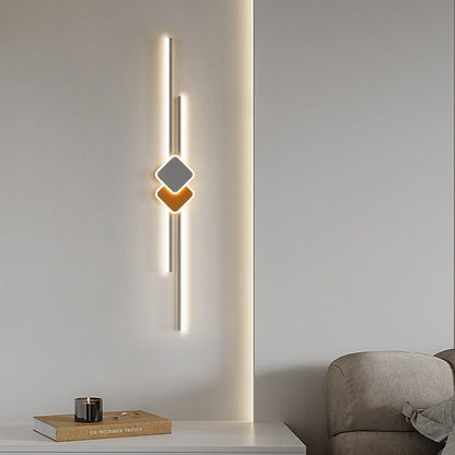 Long Rhombus Iron Aluminum Acrylic LED Wall Sconce Lamp