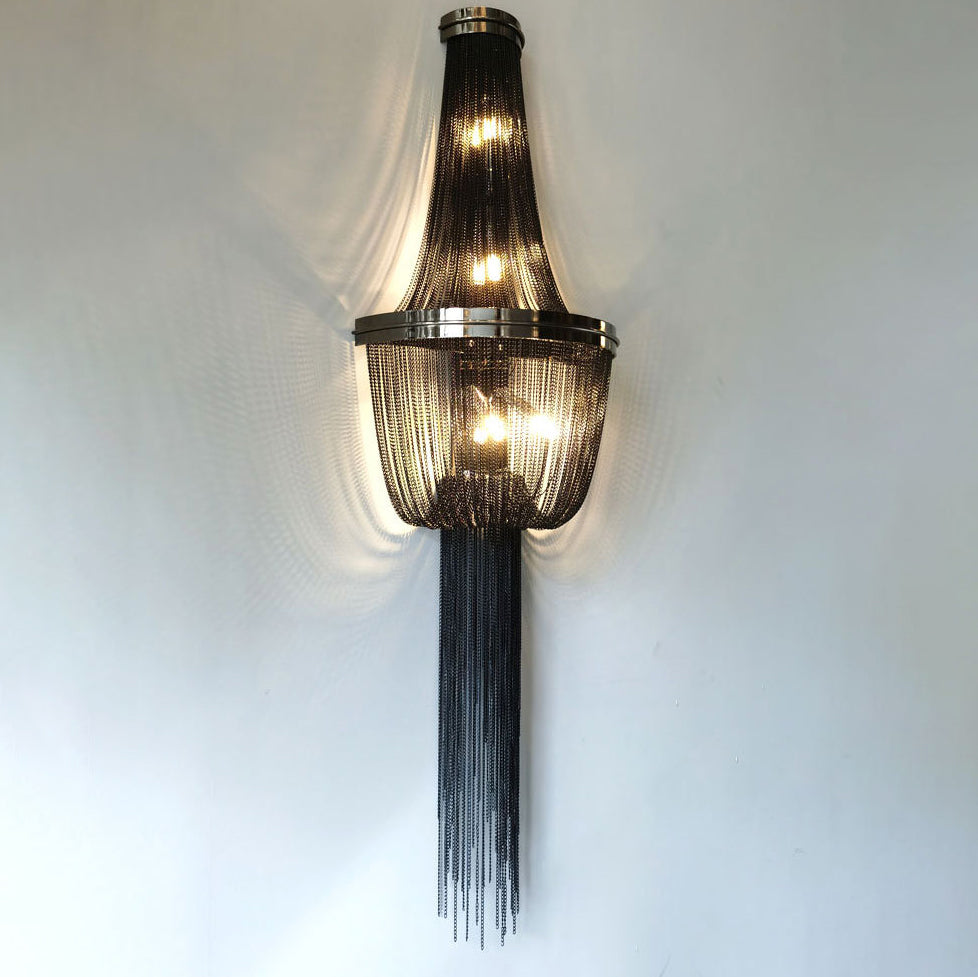 Aluminum Iron Tassel Sprocket 4-Light Wall Sconce Lamp