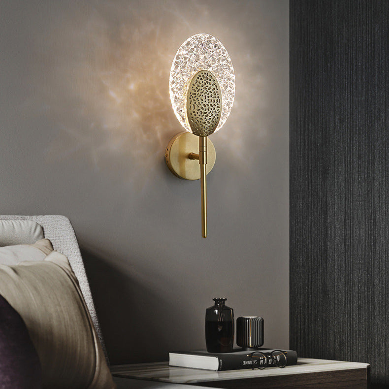 Oval Copper Acrylic Zinc Alloy LED Wall Sconce Lamp