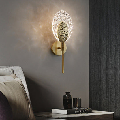 Oval Copper Acrylic Zinc Alloy LED Wall Sconce Lamp
