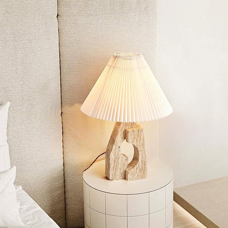 Contemporary Creative Dome Stone Fabric 1-Light Table Lamp