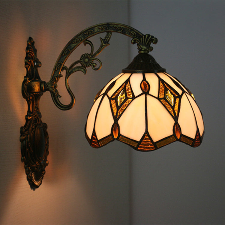 Tiffany Baroque Geometric Bowl 1-Light Wall Sconce Lamp