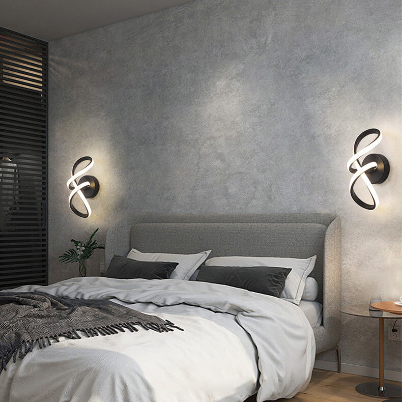 Nordic Twisted Line Shape Aluminum LED Wall Sconce Lamp
