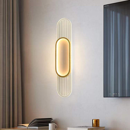 Nordic Iron Acrylic Strip Elliptical LED Wall Sconce Lamp