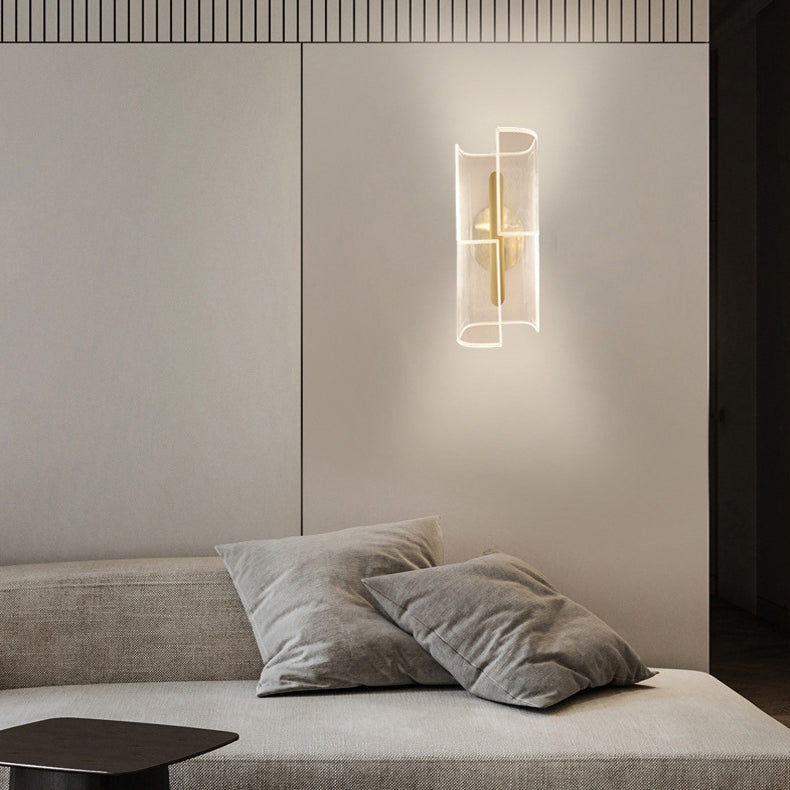 Iron Column Cut Lozenge Line LED Wall Sconce Lamp