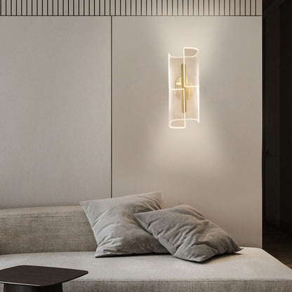 Iron Column Cut Lozenge Line LED Wall Sconce Lamp