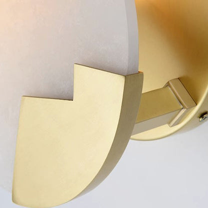 Marble Shade Gold Finish Frame 1-Light Wall Sconce Lamp