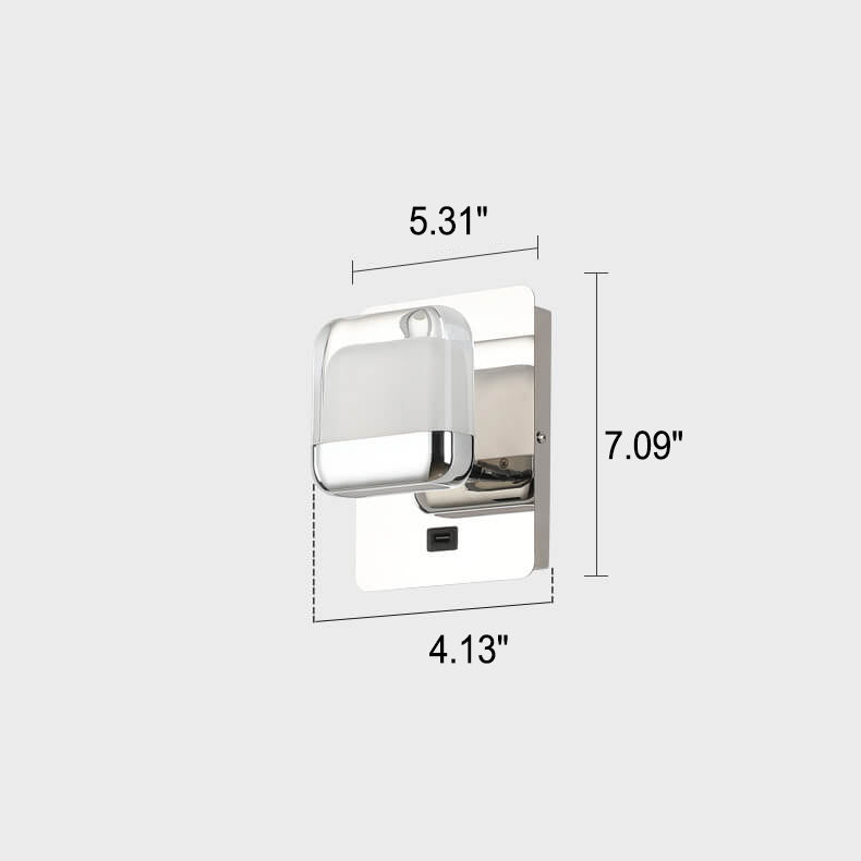Simple Stainless Steel Square Acrylic LED Wall Sconce Lamp