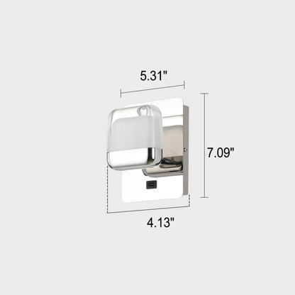 Simple Stainless Steel Square Acrylic LED Wall Sconce Lamp