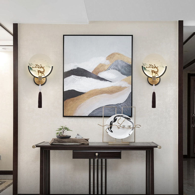 Transitional All Copper Glass Silicone LED Wall Sconce Lamp