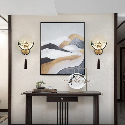 Transitional All Copper Glass Silicone LED Wall Sconce Lamp