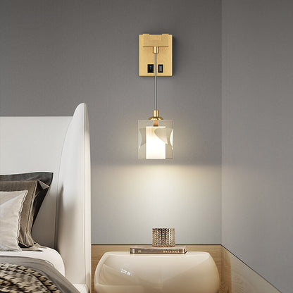 Luxury Cube H65 Brass Acrylic 1-Light Wall Sconce Lamp