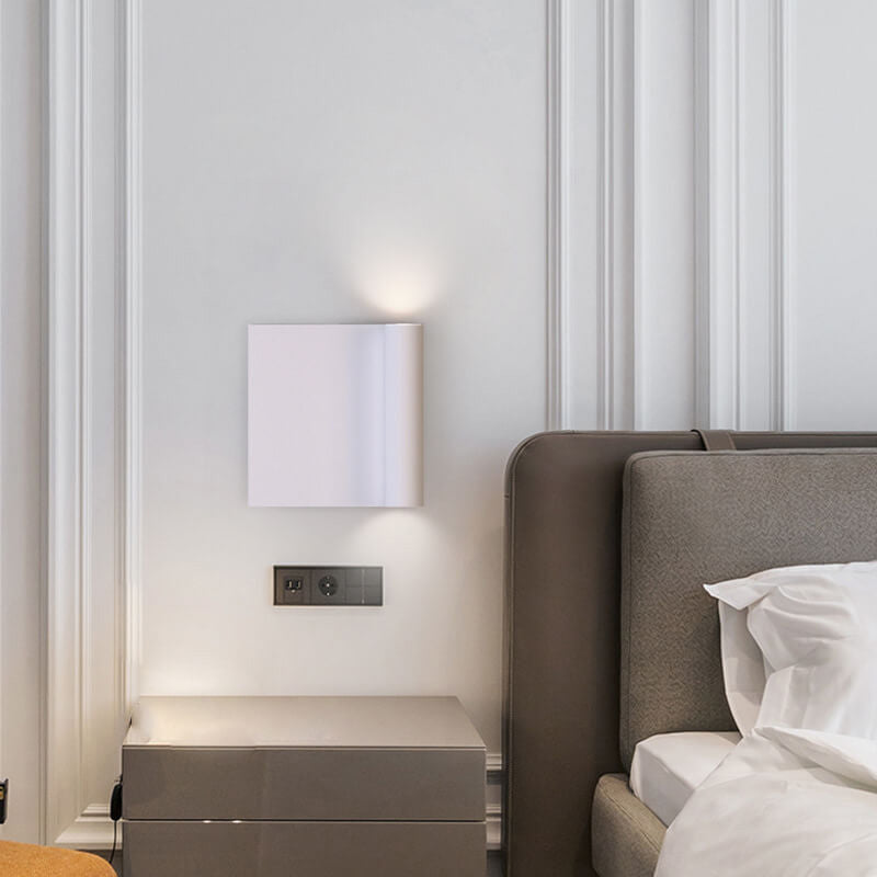 Square Up and Down Illuminated LED Wall Sconce Lamp