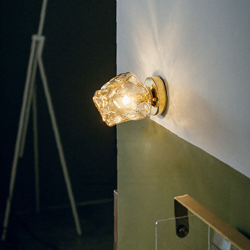 Scandinavian Shape Hardware Glass 1-LIight Wall Sconce Lamp