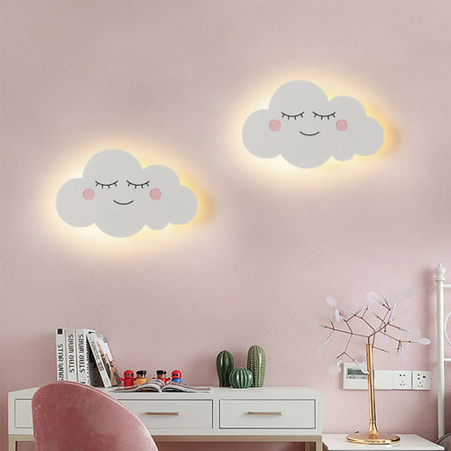 Cartoon Cloud Iron Acrylic Shade LED Kids Wall Sconce Lamp