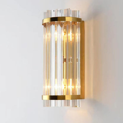 Luxury Crystal Plated Column 2-Light Wall Sconce Lamp
