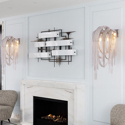 Postmodern Luxury Aluminum Chain Tassel 2-Light Wall Sconce