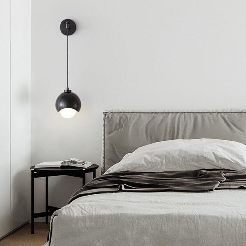 Spherical Copper Shade Glass 1-Light Wall Sconce Lamp