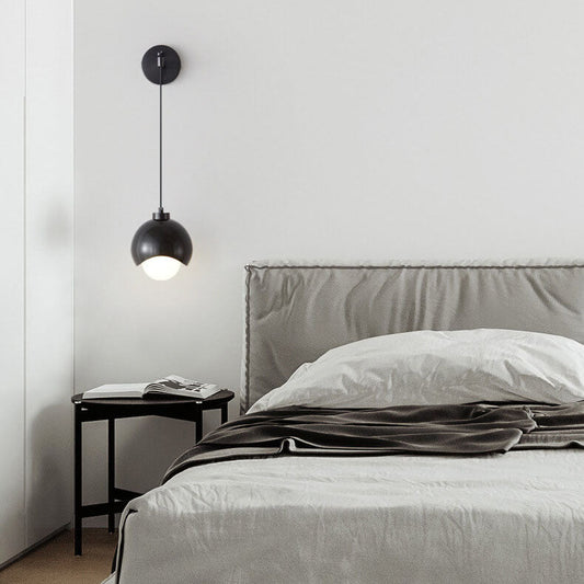 Spherical Copper Shade Glass 1-Light Wall Sconce Lamp
