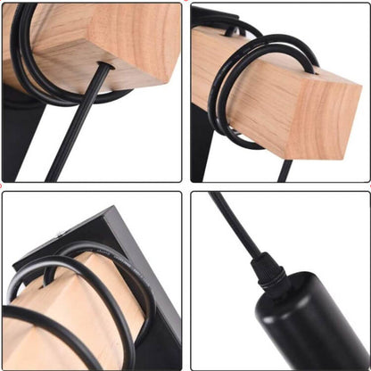 Plastic Wooden Lampshade 1-Light Wall Sconce Lamp