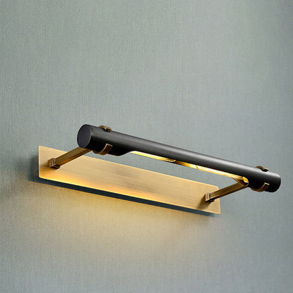 Antique Brass Strip 2-Light Mirror Front Wall Sconce Lamp