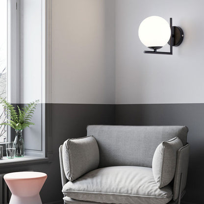 Nordic Metal Glass Ball 1-Light Wall Sconce Lamp