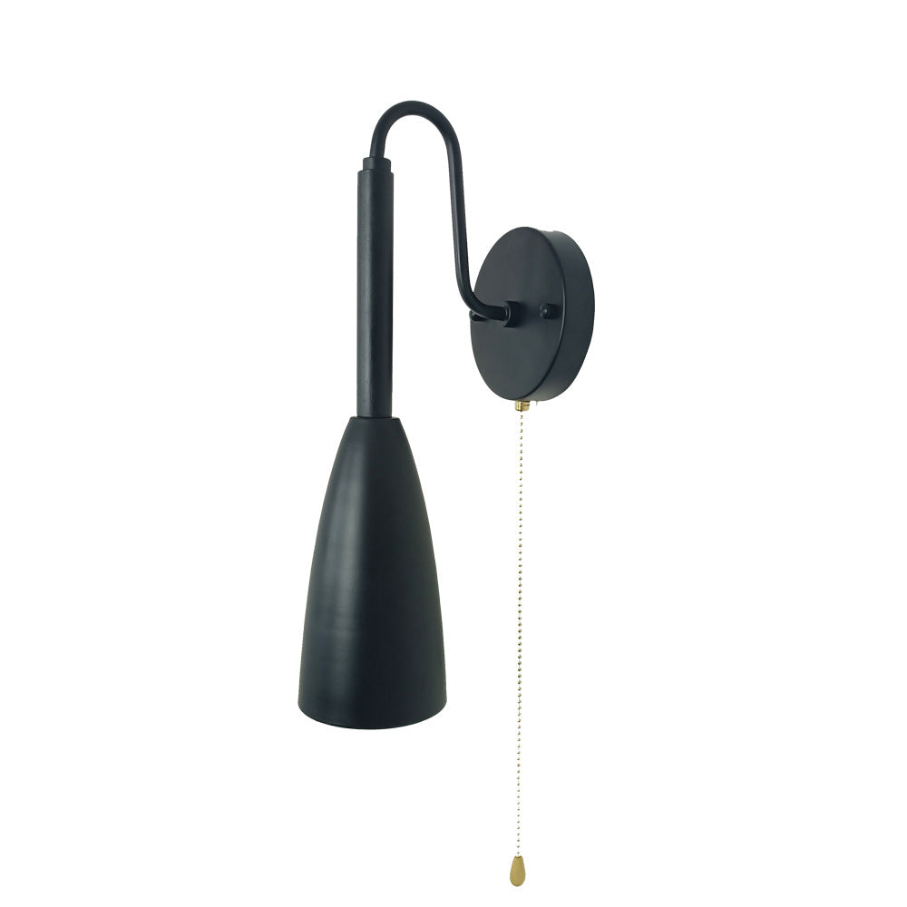 Pure Black Ironwood 1-Light Zipper Switch Wall Sconce Lamp