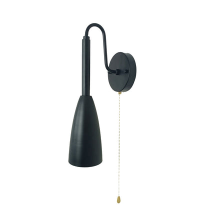 Pure Black Ironwood 1-Light Zipper Switch Wall Sconce Lamp
