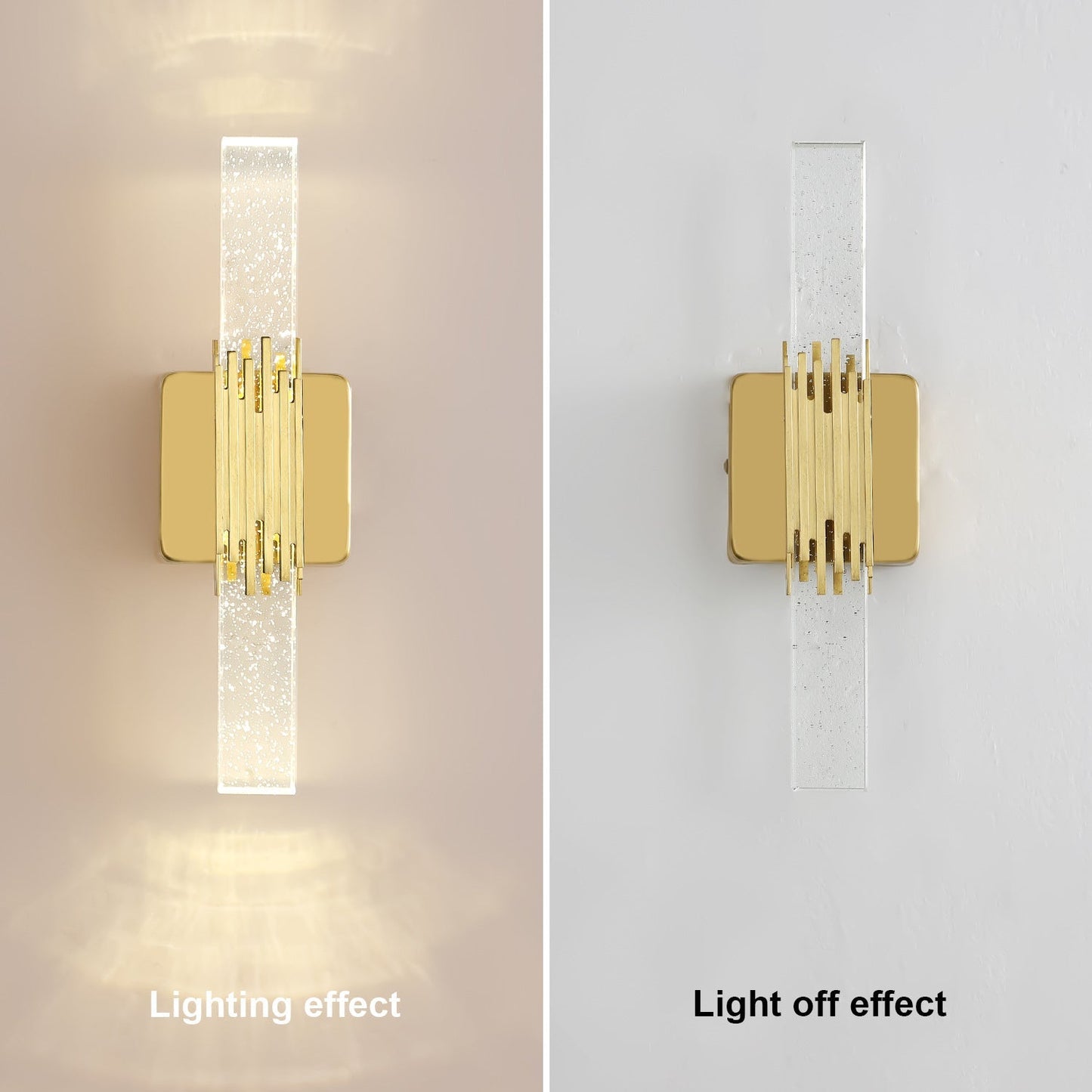 Stainless Steel Column Crystal Shade LED Wall Sconce Lamp