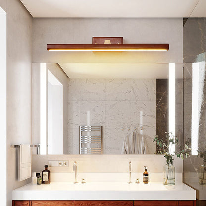Nordic Minimalist Beechwood Copper Cylinder LED Bathroom Vanity Mirror Front Wall Sconce Lamp For Living Room & Bathroom