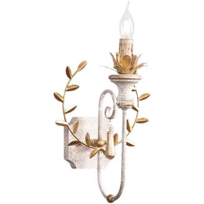 Vintage Solid Wood Candelabra 1-Light Wall Sconce Lamp