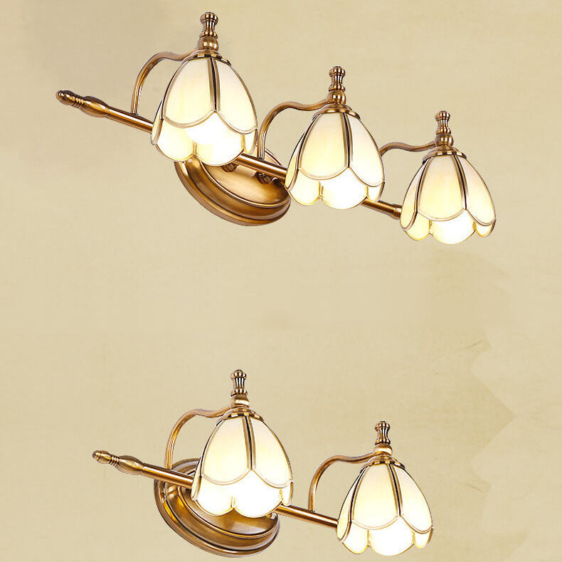 Light Iron Copper Glass LED Vanity Light Wall Sconce Lamp