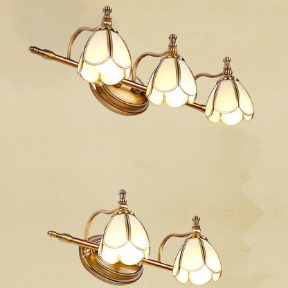 Light Iron Copper Glass LED Vanity Light Wall Sconce Lamp