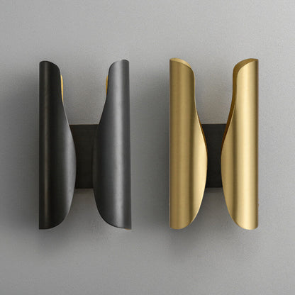 Light Luxury Rolled Edge Brass 2-Light Wall Sconce Lamp