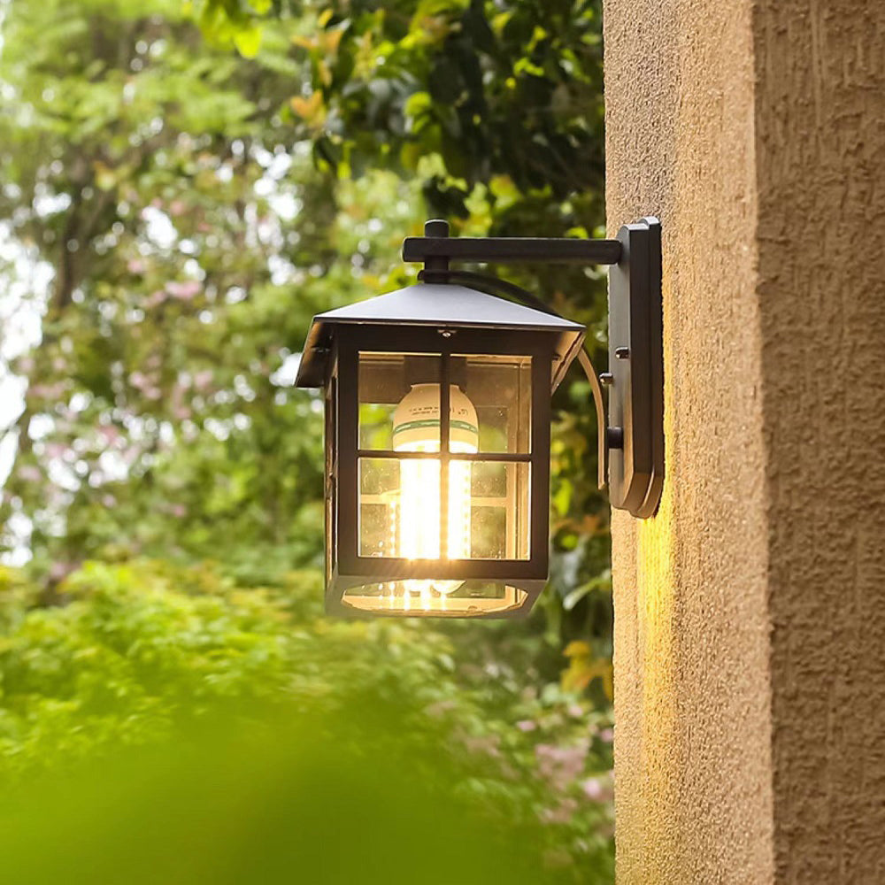 Simplicity Square Glass Shade 1-Light Wall Sconce Lamp