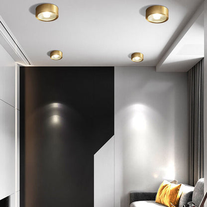 Nordic Luxury Copper Ultra-Thin LED Flush Mount Light