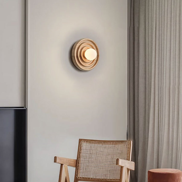 Japanese Ring Glass Ball Shade 1-Light Wall Sconce Lamp