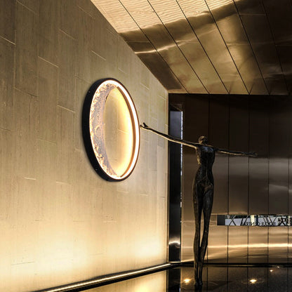 Modern Art Deco Round Metal Resin LED Wall Sconce Lamp