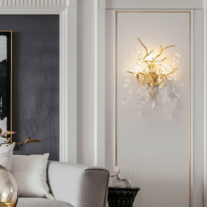 Light Luxury Crystal Resin 3-Light Wall Sconce Lamp