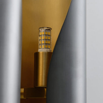 Light Luxury Rolled Edge Brass 2-Light Wall Sconce Lamp