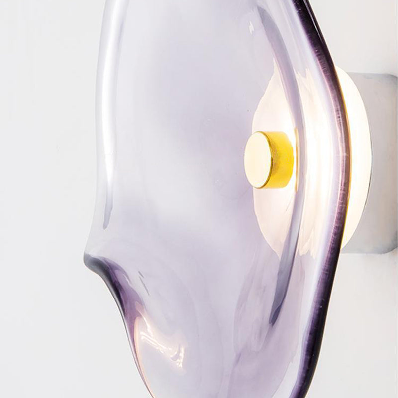 Simplicity Iron Round Glass LED Wall Sconce Lamp