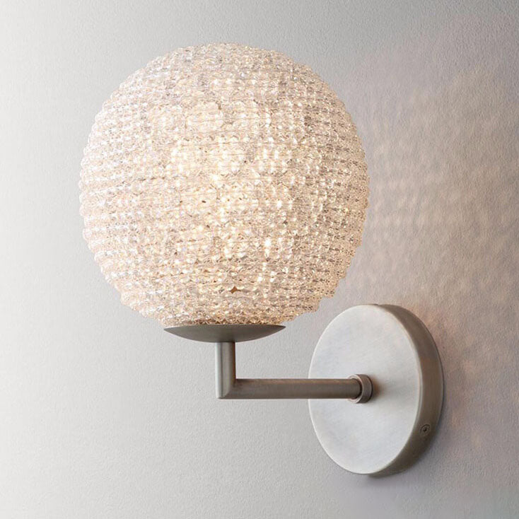 Light Luxury Crystal Sphere 1-Light Wall Sconce Lamp
