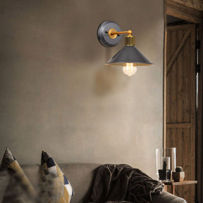 Aluminum Wrought Iron Lampshade 1-Light Wall Sconce Lamp